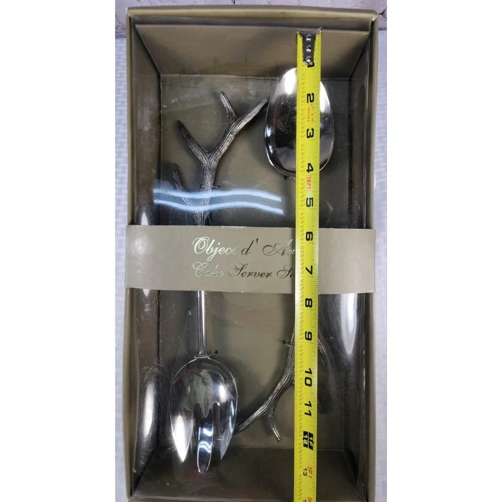 Object D' Art Antler Stag Serving Spoons Salad Servers NIB